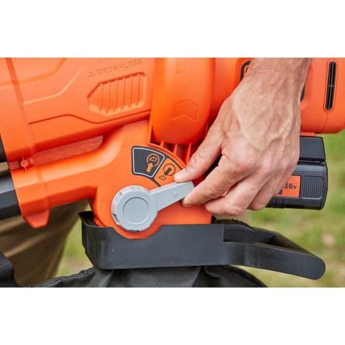 Aspiradora-trituradora BLACK+DECKER 36V - Con batería y cargador - Bolsa de 45L 1