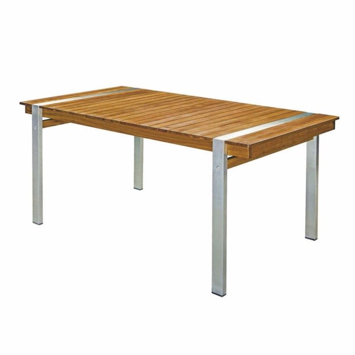 Mesa de Comedor Norah 160 x 85 x 74 cm Madera Acero Inoxidable