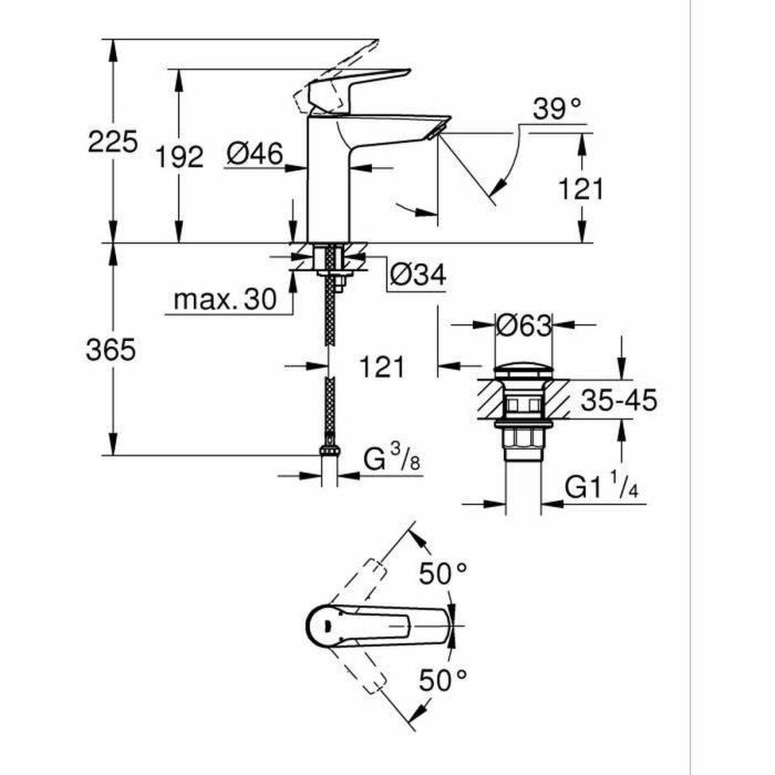 Grohe Start 235752432 Grifo Mezclador Monomando de Lavabo Negro Mate Caño Mediano Talla M con Ahorro de Agua 1 Grohe Start 235752432 Grifo Mezclador Monomando de Lavabo Negro Mate Caño Mediano Talla M con Ahorro de Agua 1