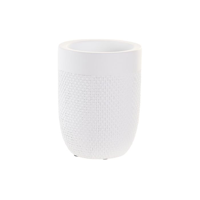 DKD Home Decor Vaso Básico de Cemento Blanco 8 x 10.5 x 8 cm