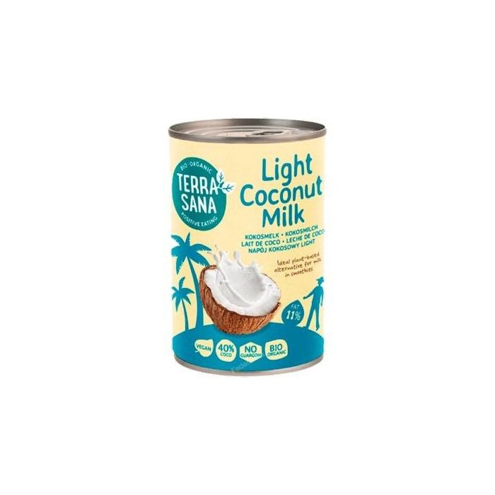 TERRASANA Leche de Coco Bajo en Grasas 400 ml Bio Sin Gluten