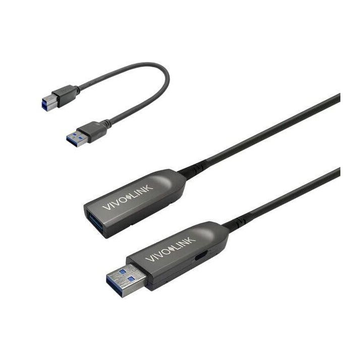Vivolink Cable de Fibra Óptica USB 3.0, USB-A Macho a USB-A Hembra, 50m Vivolink Cable de Fibra Óptica USB 3.0, USB-A Macho a USB-A Hembra, 50m