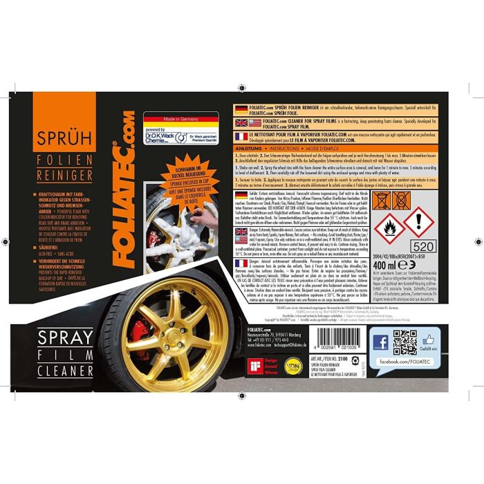 Foliatec Goma Liquida Cleaner 400 mL 5 Foliatec Goma Liquida Cleaner 400 mL 5