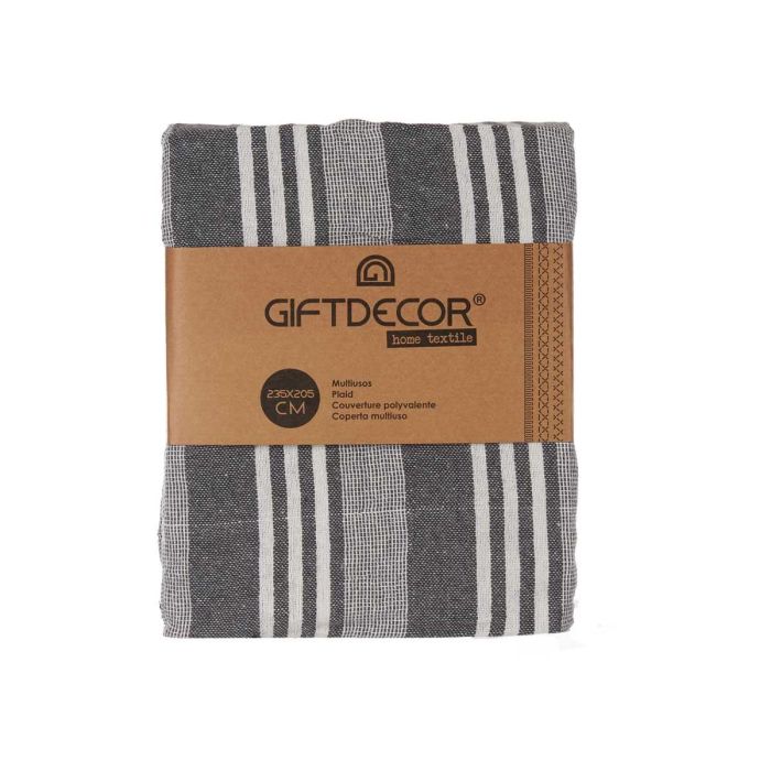 Multiusos Rayas Gris Oscuro 235X205Cm Giftdecor (8 Unidades) 2 Multiusos Rayas Gris Oscuro 235X205Cm Giftdecor (8 Unidades) 2