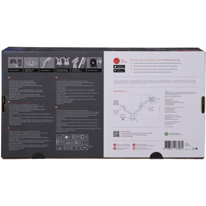 Soporte para monitor - UNO PARA TODOS - Dinámico - VESA 100 - Doble brazo - 13 a 35'' - Blanco 4 Soporte para monitor - UNO PARA TODOS - Dinámico - VESA 100 - Doble brazo - 13 a 35'' - Blanco 4