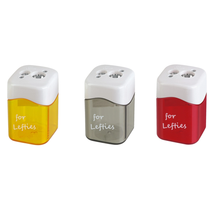 Mor Sacapuntas Metálico para Zurdos, 2 Usos con Depósito, Colores Surtidos 1