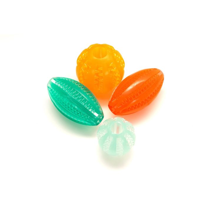 Gloria Pelota Dental TPR Resistente para Perros 6 cm - Limpieza Dientes, Anti-Sarro y Ansiedad con Ranuras para Premios 7