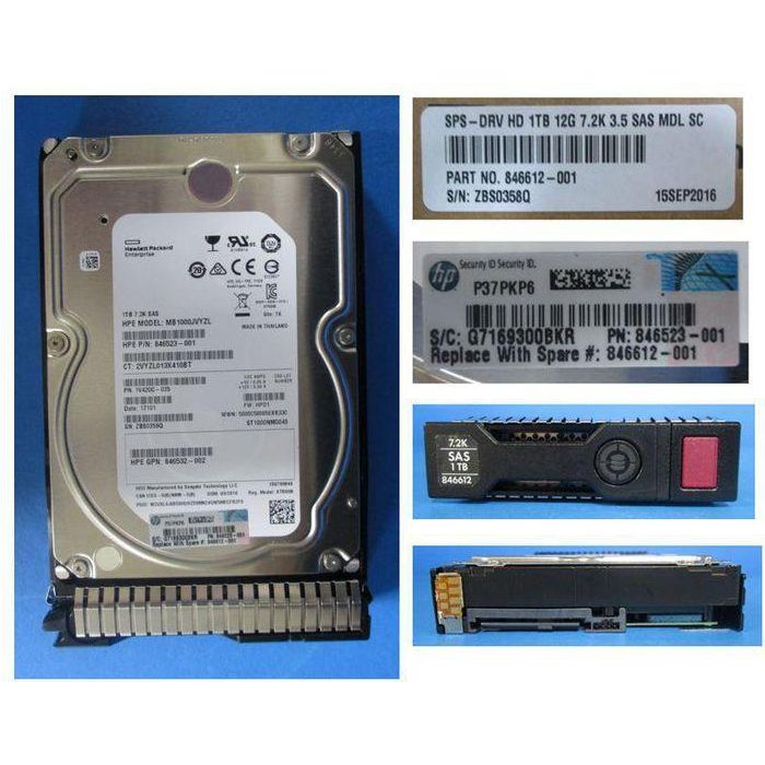 Hewlett Packard Enterprise 1TB, 3.5", 12G SAS, 7.2K rpm, LFF, SC - Disco Duro Enterprise para Servidor 1