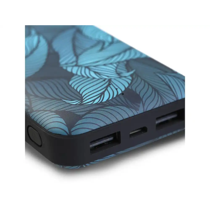 Wondee Batería Externa 10.000 mAh Mr. Wonderful Jungla Diseño Hojas Azul 2