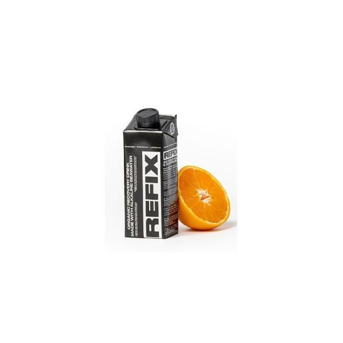 REFIX Naranja Tetra Pak Caja 6x250ml con Agua de Mar, Zumo Ecológico y Sirope de Ágave