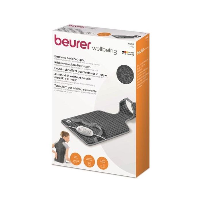 Beurer HK-53 Almohadilla Eléctrica LED para Cuello y Espalda, 3 Niveles de Temperatura, 42x64 cm 3 Beurer HK-53 Almohadilla Eléctrica LED para Cuello y Espalda, 3 Niveles de Temperatura, 42x64 cm 3