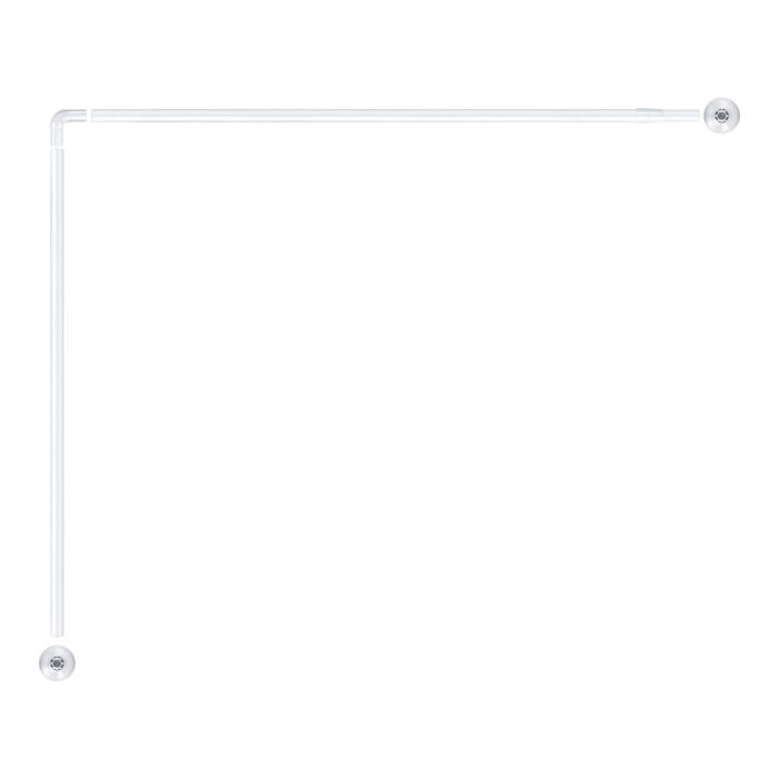 Barra de cortina curva blanca 70 x 100 a 175 cm 1 Barra de cortina curva blanca 70 x 100 a 175 cm 1