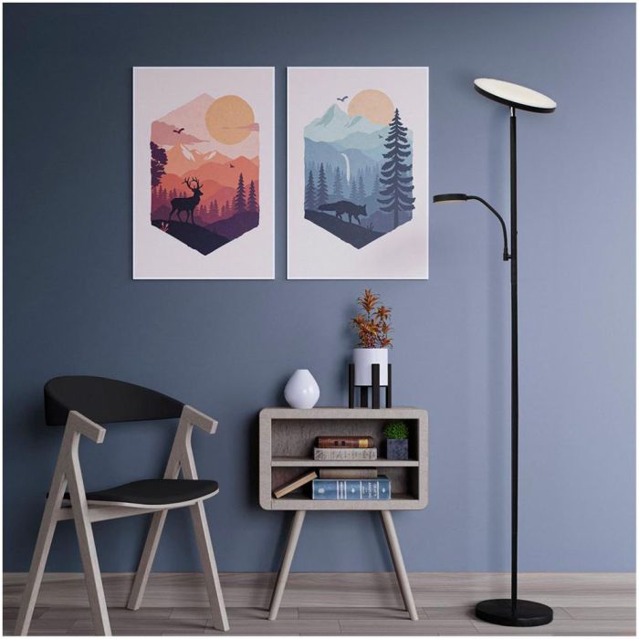 Lámpara de pie led dencel, 30+6 W, 3cct dim 3000 lm, negra, ø25 x 175 cm 5