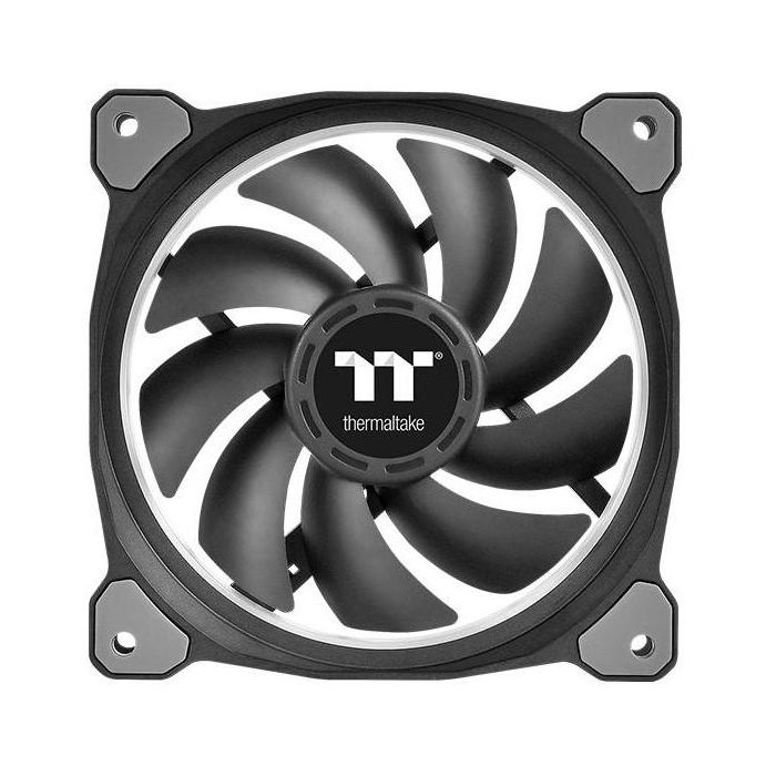 Thermaltake CL-F056-PL14SW-A Ventilador Riing Plus 14 LED RGB, 140mm, para Radiador, Negro, Premium, Pack de 3 12