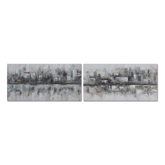 Cuadro Loft DKD Home Decor Gris Azul 2.8 x 60 x 120 cm (2 Unidades)