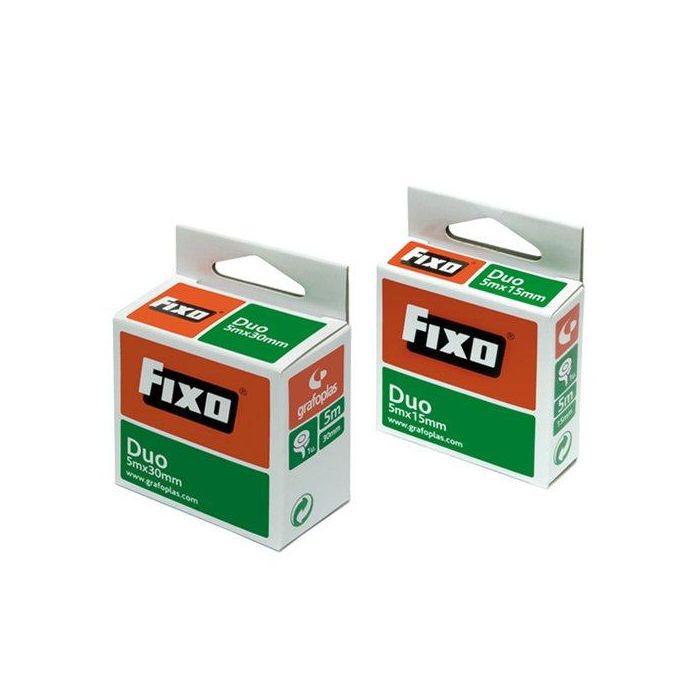Cinta de Doble Cara Fixo 15 mm x 5 m (10 Unidades)