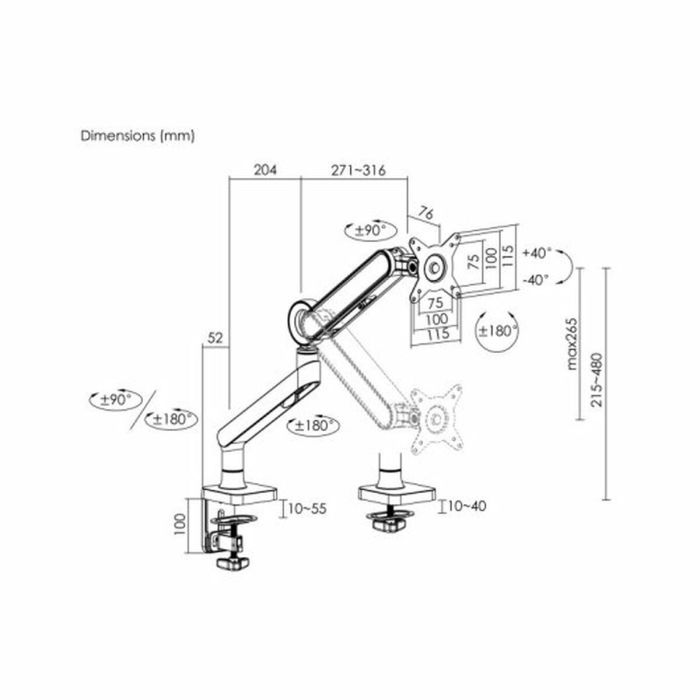 Soporte de Mesa para Pantalla Equip 17" 5