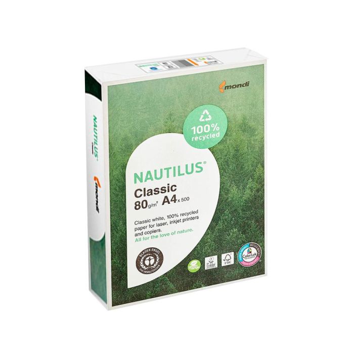 Papel Fotocopiadora Nautilus Din A4 80 gramos Paquete De 500 Hojas 100% Reciclado 2