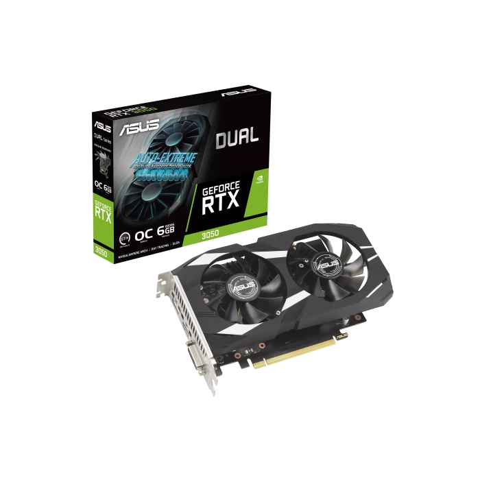 ASUS DUAL-RTX3050-O6G Tarjeta Gráfica GeForce RTX 3050 6GB GDDR6 OC 8