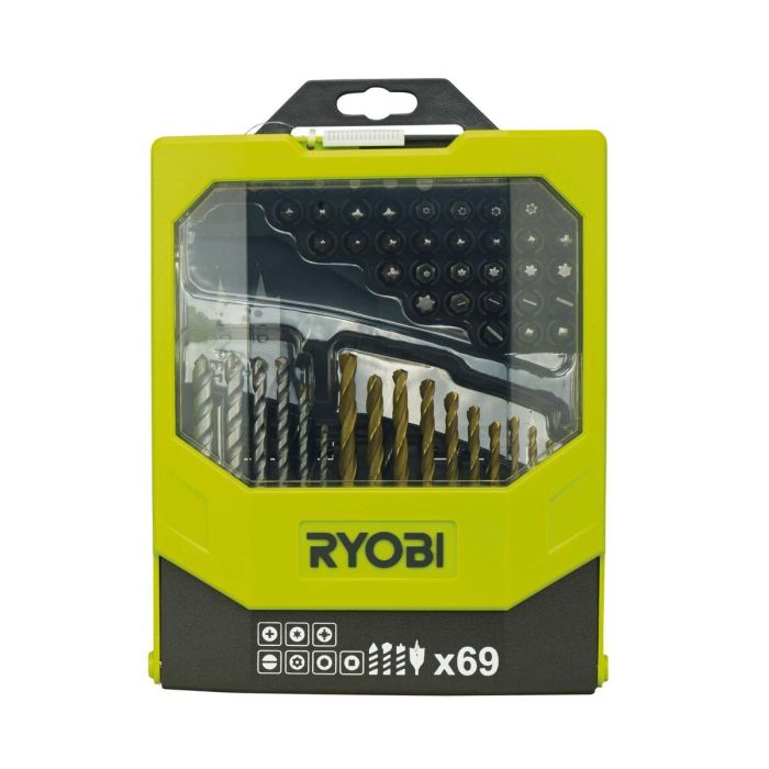 Ryobi 69 Accesorios para Taladrar y Atornillar: Madera, Mampostería, Metal y Puntas Mixtas 1