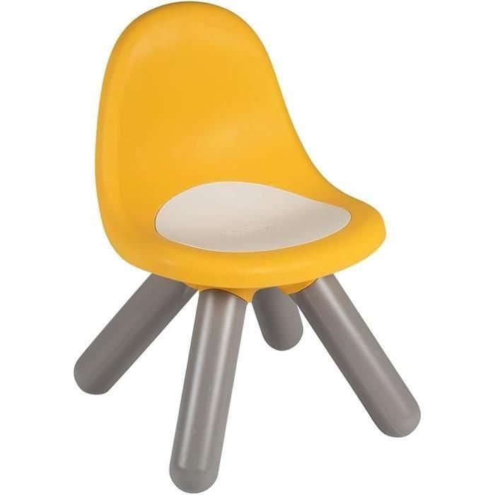 Smoby - Silla infantil amarilla - Exterior e interior - Al. 27 cm - Hecho en Francia Smoby - Silla infantil amarilla - Exterior e interior - Al. 27 cm - Hecho en Francia