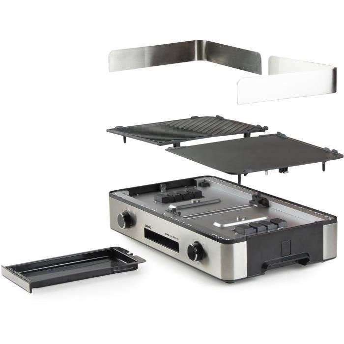 Domo DO9259G Barbacoa de Sobremesa Genius con 2 Zonas de Cocción, Termostato Regulable, 2400 W 2 Domo DO9259G Barbacoa de Sobremesa Genius con 2 Zonas de Cocción, Termostato Regulable, 2400 W 2