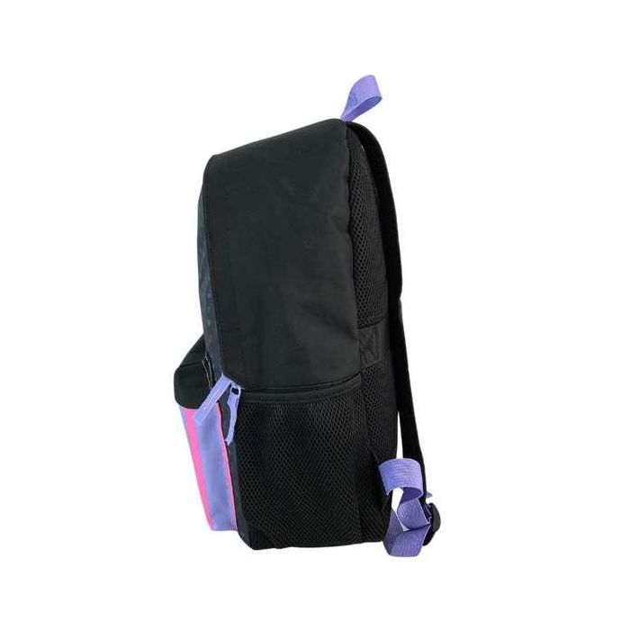 Kuromi mochila americano adaptable a carro, espaldera acolchada. con accesorio pom-pom. 42 x 31 x 13.5 cm. 3 Kuromi mochila americano adaptable a carro, espaldera acolchada. con accesorio pom-pom. 42 x 31 x 13.5 cm. 3
