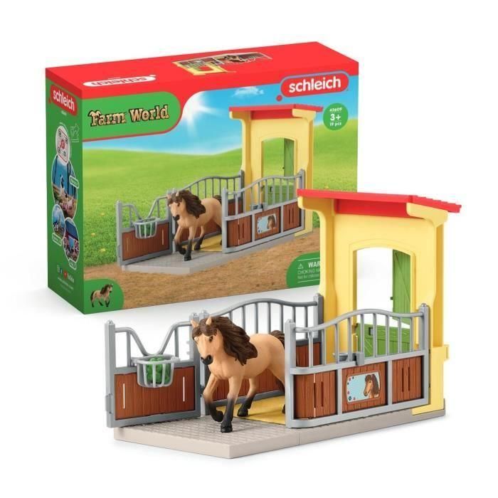 SCHLEICH - Caja con poni islandés - Extensión de granja educativa - 42609 - Farm World Range