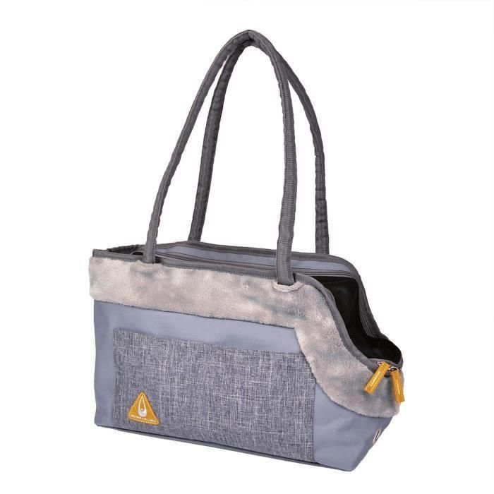 DUVO Bolso Promenade Paris Pet Bag Casual Chic - 40x19x26 cm - Gris - Para gatos y perros pequeños