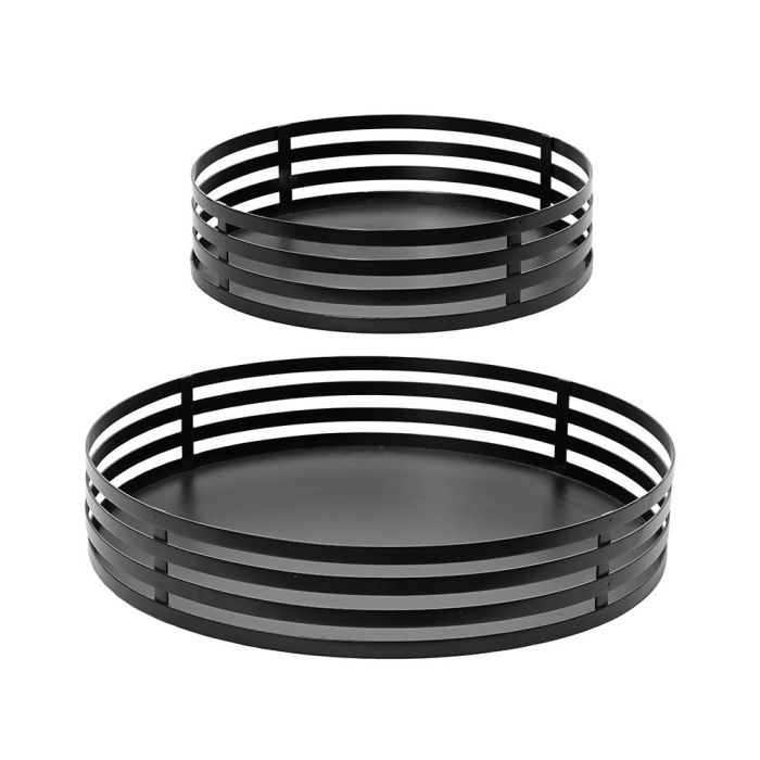 Juego bandejas de hierro negro ø38 y ø28 cm, 2 unidades