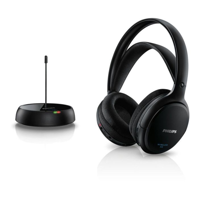 Philips SHC5200/10 Auriculares Diadema Inalámbricos y Alámbricos para Música, Negros, Supraaurales, Batería 14h, Alcance 100m