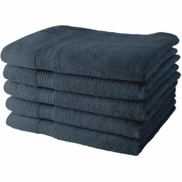 Today TOD3574641225568 Juego de 5 Toallas de Baño 100% Algodón 70x130 cm Denim