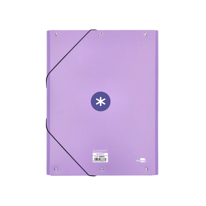 Antartik Carpeta Antartik Tres Solapas Gomas Cartón Forrado A4 Color Lavanda 2