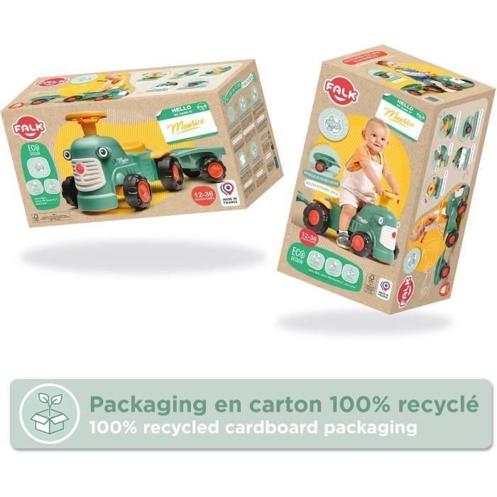 Moto-tractor Maurice - FALK - Volante y remolque - 100 % fabricado en Francia - 90 % plástico reciclado - A partir de 12 meses 5
