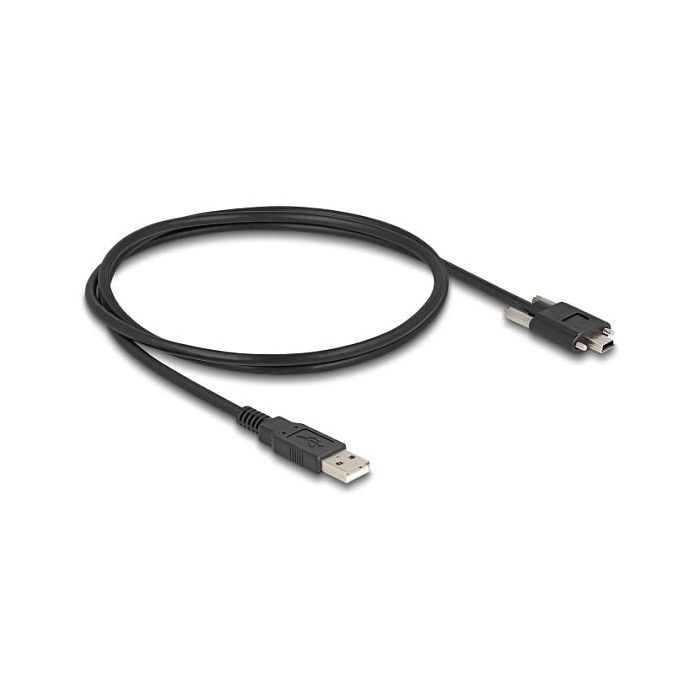 DeLOCK Cable USB 2.0 Tipo-A Macho a Tipo Mini-B Macho con Tornillos 13mm, 1m, Negro, 480 Mbit/s 1 DeLOCK Cable USB 2.0 Tipo-A Macho a Tipo Mini-B Macho con Tornillos 13mm, 1m, Negro, 480 Mbit/s 1