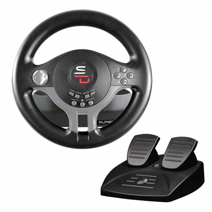Subsonic Volante de Conducción Compatible Switch, PS4, Xbox One, PC - Giro 180 °, 2 Pedales, Palancas Cambio