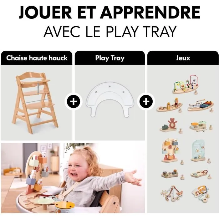 Hauck Trona Bebé Madera Evolutionary Alpha + / Natural Evolutiva, Asiento y Reposapiés Ajustables, Arnés 5 Puntos, 6 Meses a 90kg 5