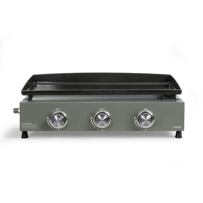 Livoo DOC324 Plancha de gas de 3 quemadores con acabado en Verde y Negro Livoo DOC324 Plancha de gas de 3 quemadores con acabado en Verde y Negro