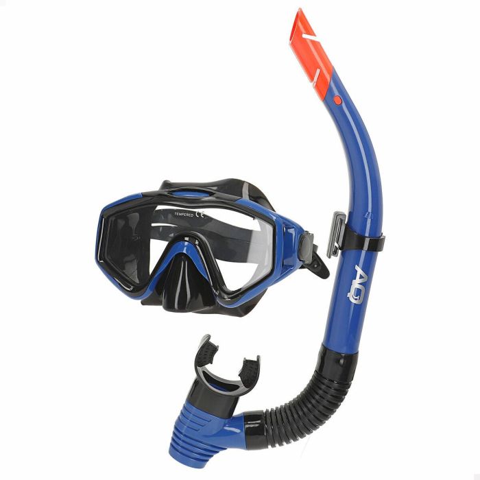 Gafas de Buceo con Tubo AquaSport Azul Rojo (6 Unidades) 6 Gafas de Buceo con Tubo AquaSport Azul Rojo (6 Unidades) 6