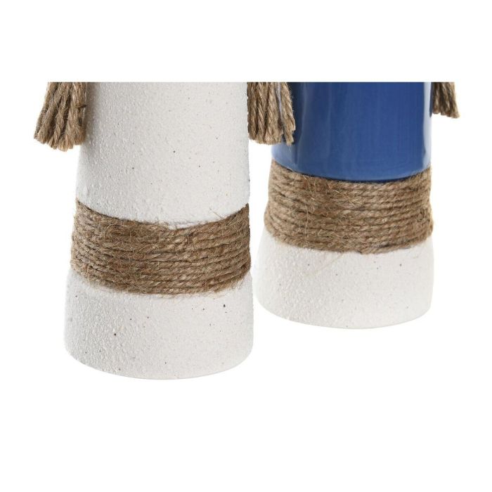 Jarron Atlantico DKD Home Decor Blanco Azul Marino 7 x 20 x 9.5 cm (2 Unidades) 2 Jarron Atlantico DKD Home Decor Blanco Azul Marino 7 x 20 x 9.5 cm (2 Unidades) 2