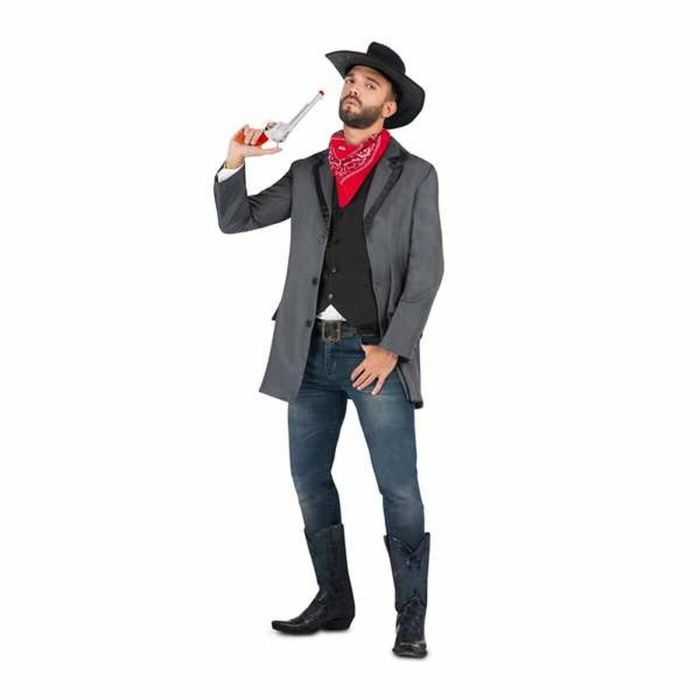 Disfraz pistolero rebelde sombrero, bandana, chaqueta, chaleco y cinturón talla XL 3 Disfraz pistolero rebelde sombrero, bandana, chaqueta, chaleco y cinturón talla XL 3