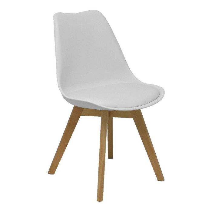 Piqueras y Crespo Pack 4 Sillas Don Rodrigo 2.0 Blanco PACK4351PTBLSP10 - Madera de Haya, PVC Acolchado, Ergonómico Piqueras y Crespo Pack 4 Sillas Don Rodrigo 2.0 Blanco PACK4351PTBLSP10 - Madera de Haya, PVC Acolchado, Ergonómico