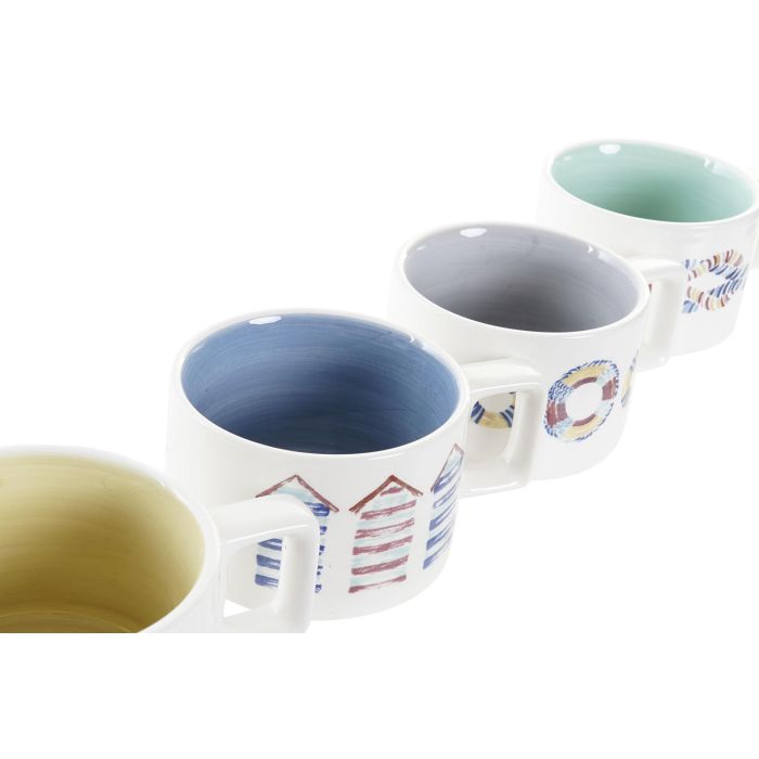 DKD Home Decor Set de 4 Tazas de Café Mediterraneo Dolomite 260 ml Azul Multicolor, Colección Salitre, Apto Microondas y Lavavajillas 3 DKD Home Decor Set de 4 Tazas de Café Mediterraneo Dolomite 260 ml Azul Multicolor, Colección Salitre, Apto Microondas y Lavavajillas 3