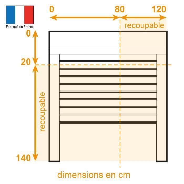 FRANCIA COMBI Persiana enrollable de aluminio - H. 140 x W. 120 cm - Funcionamiento eléctrico por radio - Blanco 1