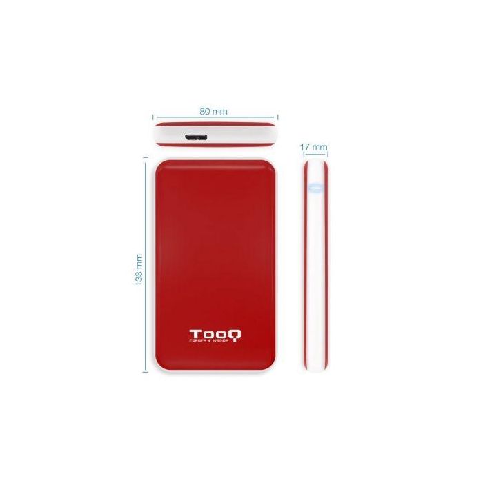 Tooq TQE-2528R Caja Externa Disco Duro 2.5" USB 3.1 Sin Tornillos Rojo 3 Tooq TQE-2528R Caja Externa Disco Duro 2.5" USB 3.1 Sin Tornillos Rojo 3