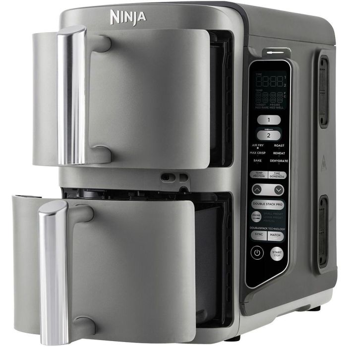 Ninja Freidora de aire Doble Apilable XL SL451EU - 9,5 L, 6 Programas de Cocción, Sonda de Temperatura, 2470 W 1