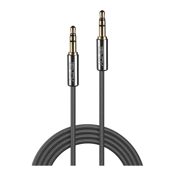 LINDY 35322 Audiokabel Cable de Audio 3.5mm Macho a Macho Cromo Line 2m Antracita
