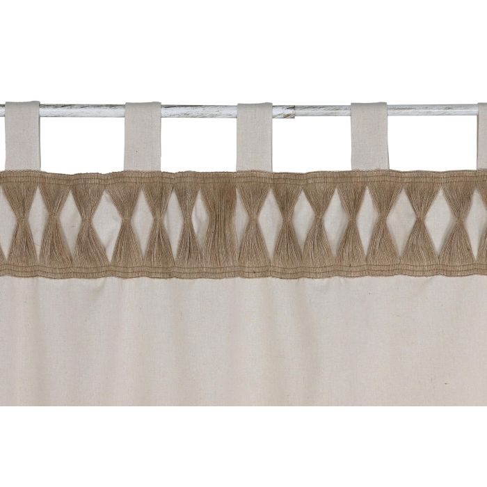 Cortina Cottage DKD Home Decor Beige Natural 260 x 140 cm (2 Unidades) 1