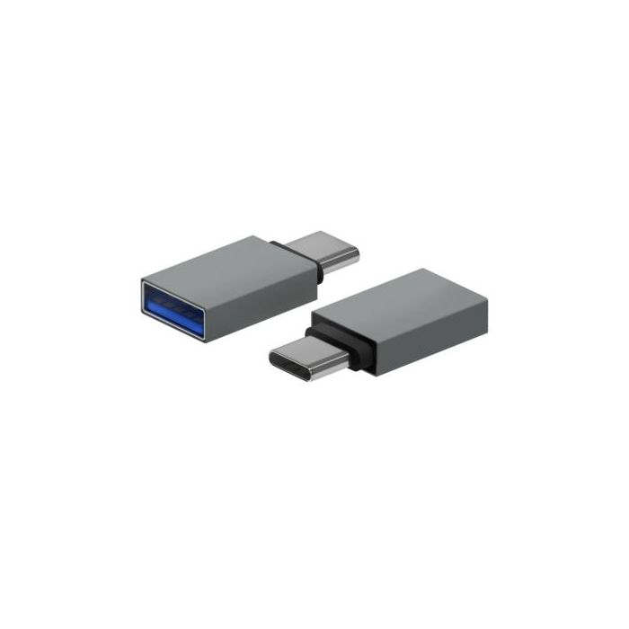 MINI ADAPTADOR AISENS ALUMINIO USB3.2 USB-C/M - A/H GEN1 3A GRIS