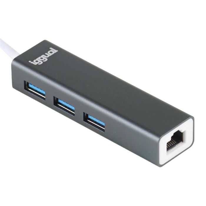 Hub USB iggual IGG319260 Negro Gris 1 Hub USB iggual IGG319260 Negro Gris 1